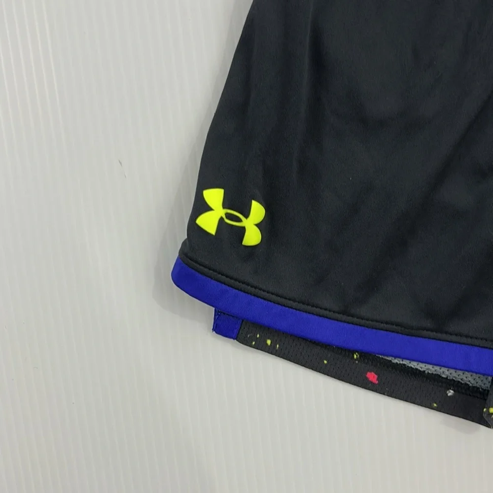 487.‎ Under Armour Kids Black and Purple Athletic Shorts (YSM)